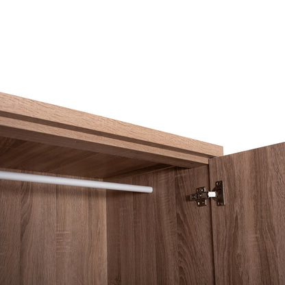 WARDROBE WITH DRAWERS REINA HM2484.11 MELAMINE IN SONAMA OAK 80x48x183Hcm.