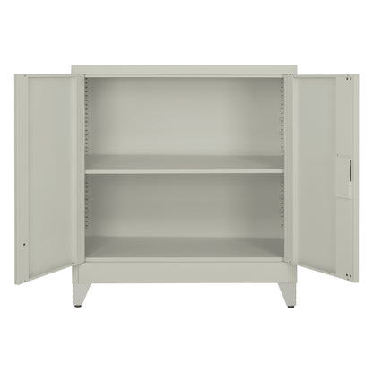 CLOSET METALLIC DURON HM11980 2-LEAF WITH 2 STORAGE SPACES & LEGS-GREY 90Χ40Χ100Hcm.