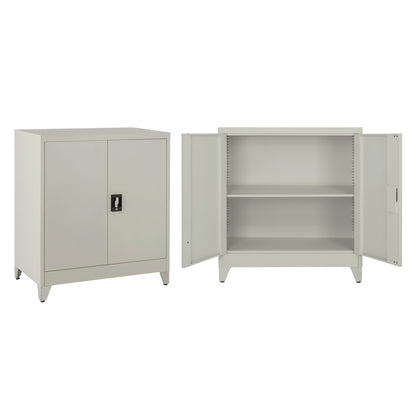 CLOSET METALLIC DURON HM11999 2-LEAF WITH 2 STORAGE SPACES & LEGS-GREY 90Χ40Χ100Hcm.