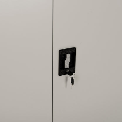 WARDROBE METALLIC DURON HM12001 2-LEAF WITH 5 STORAGE SPACES & LEGS-GREY 90Χ40Χ190Hcm.