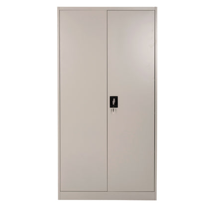 WARDROBE METALLIC HM5959.01 2-LEAF WITH 5 STORAGE SPACES LIGHT GREY 90Χ40Χ180Hcm.