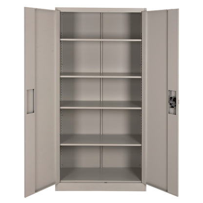 WARDROBE METALLIC HM5959.01 2-LEAF WITH 5 STORAGE SPACES LIGHT GREY 90Χ40Χ180Hcm.