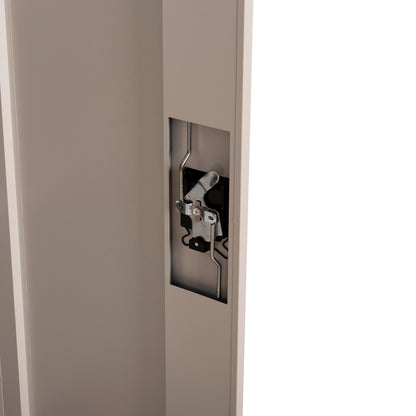 WARDROBE METALLIC HM5959.01 2-LEAF WITH 5 STORAGE SPACES LIGHT GREY 90Χ40Χ180Hcm.