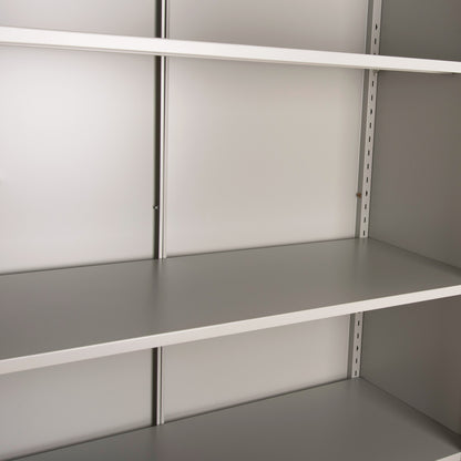 WARDROBE METALLIC HM5959.01 2-LEAF WITH 5 STORAGE SPACES LIGHT GREY 90Χ40Χ180Hcm.