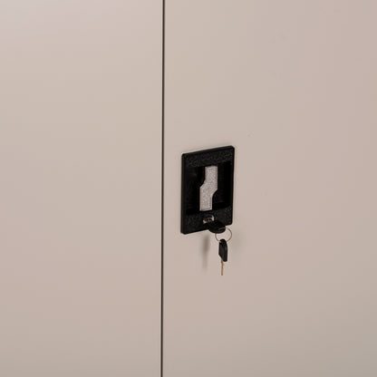 WARDROBE METALLIC DURON HM5959.11 2-LEAF WITH 5 STORAGE SPACES LIGHT GREY 90Χ40Χ180Hcm.