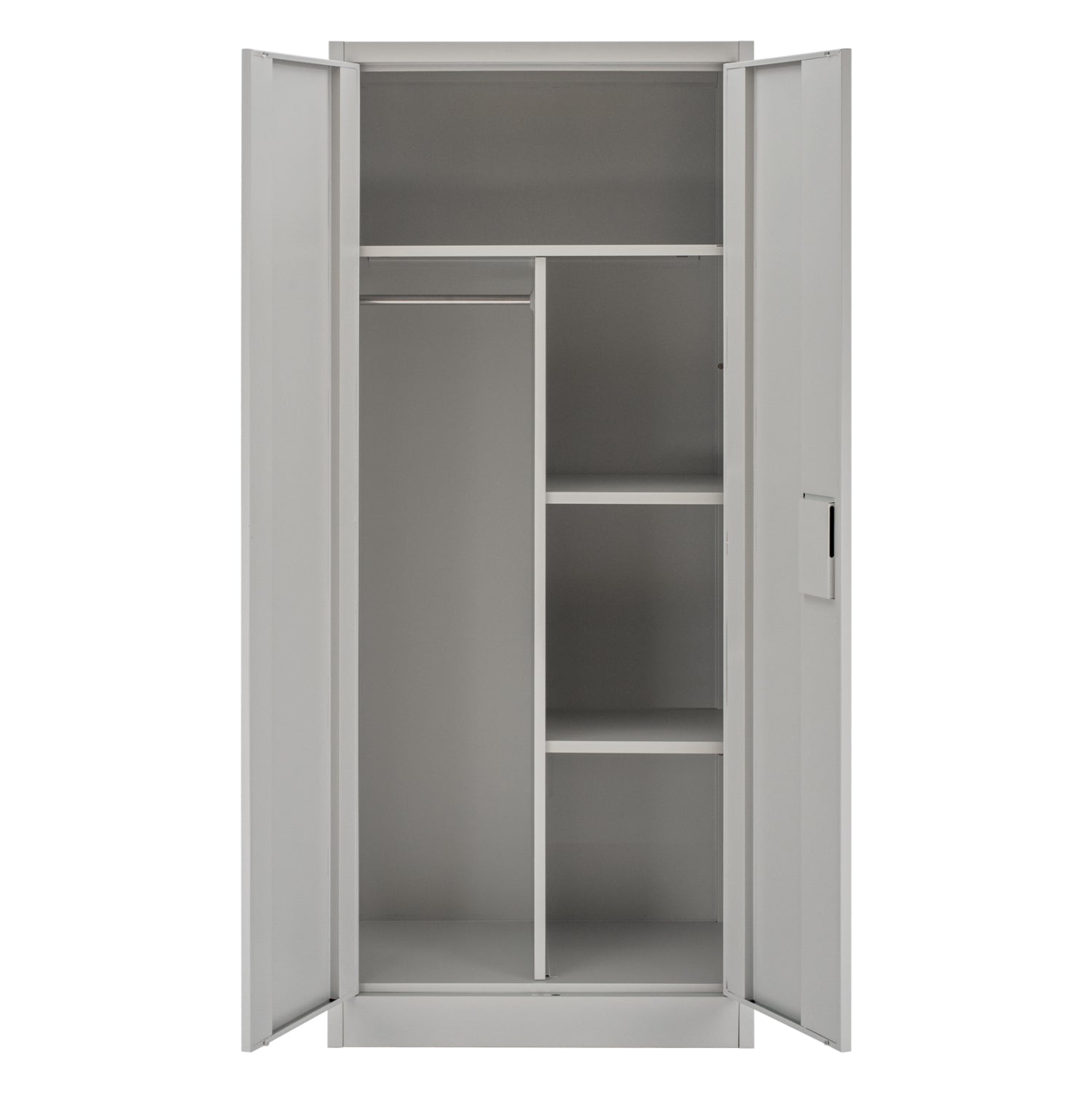 WARDROBE HM5961.01 METALLIC 2-LEAF LIGHT GREY 90Χ45Χ180Hcm.