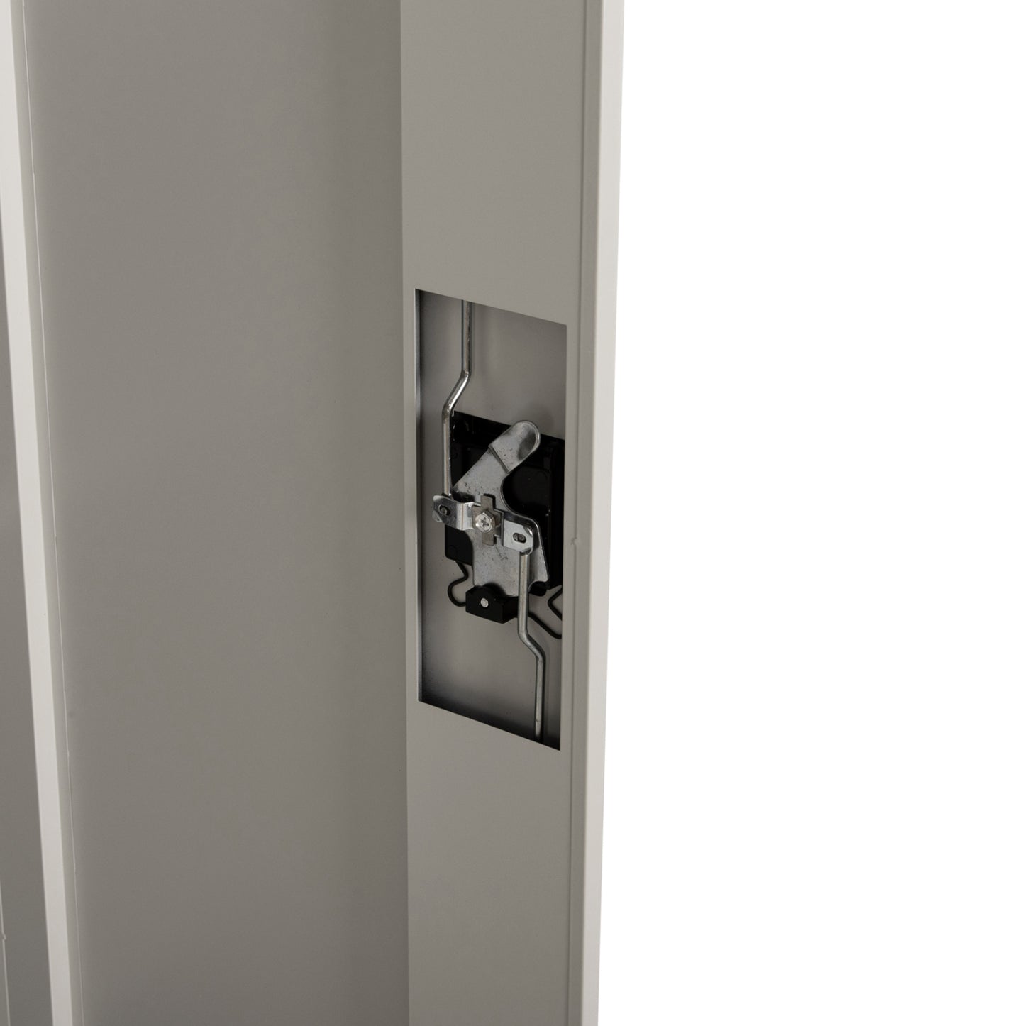 WARDROBE METALLIC WITH LEGS CLOD HM11998 2-LEAF WITH DIVIDER- LIGHT GREY 90Χ40Χ190Hcm.