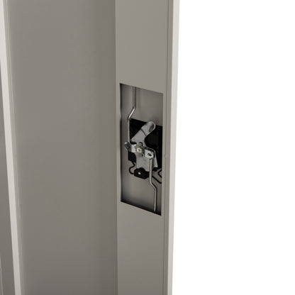 WARDROBE METALLIC WITH LEGS CLOD HM11998 2-LEAF WITH DIVIDER- LIGHT GREY 90Χ40Χ190Hcm.