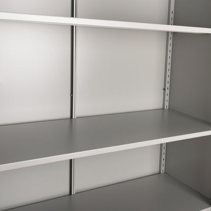WARDROBE METALLIC WITH LEGS CLOD HM11998 2-LEAF WITH DIVIDER- LIGHT GREY 90Χ40Χ190Hcm.