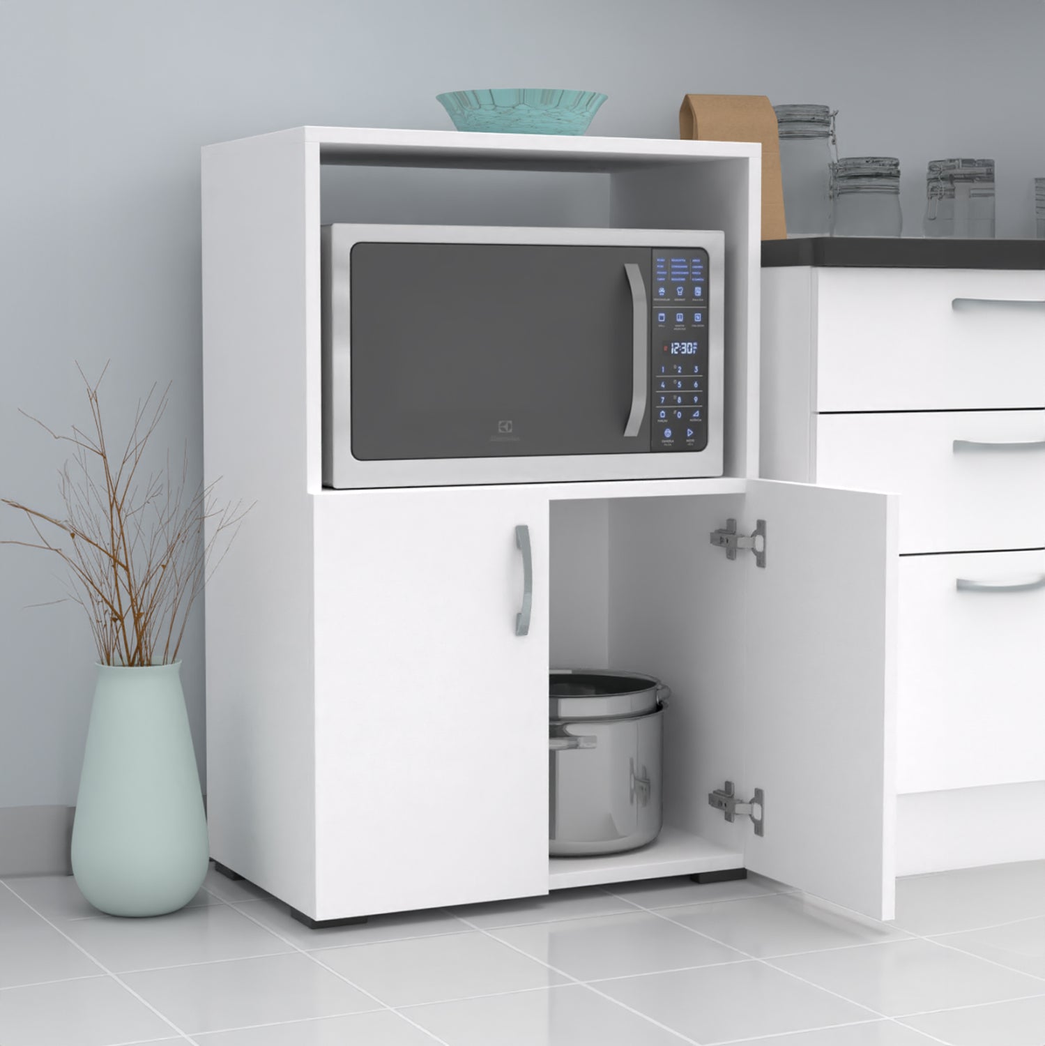KITCHEN CABINET NITO HM18197.01 MELAMINE IN WHITE COLOR 60x36x92Hcm.