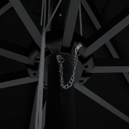 PROFESSIONAL 3x3x2,83M ALUMINUM UMBRELLA WITH ACRYLIC CLOTH IN BLACK SHADE HM6026.03