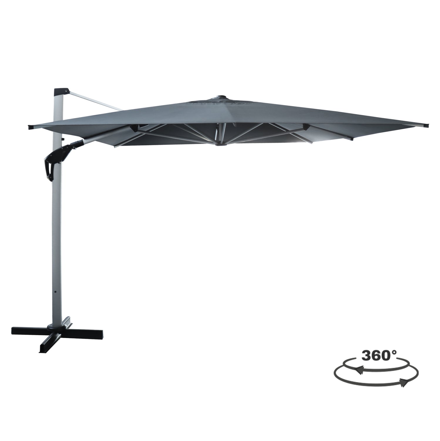 UMBRELLA JAVANTE HM6620.01 ANODIZED ALUMINUM--GREY SHADE 300x400x263Hcm.