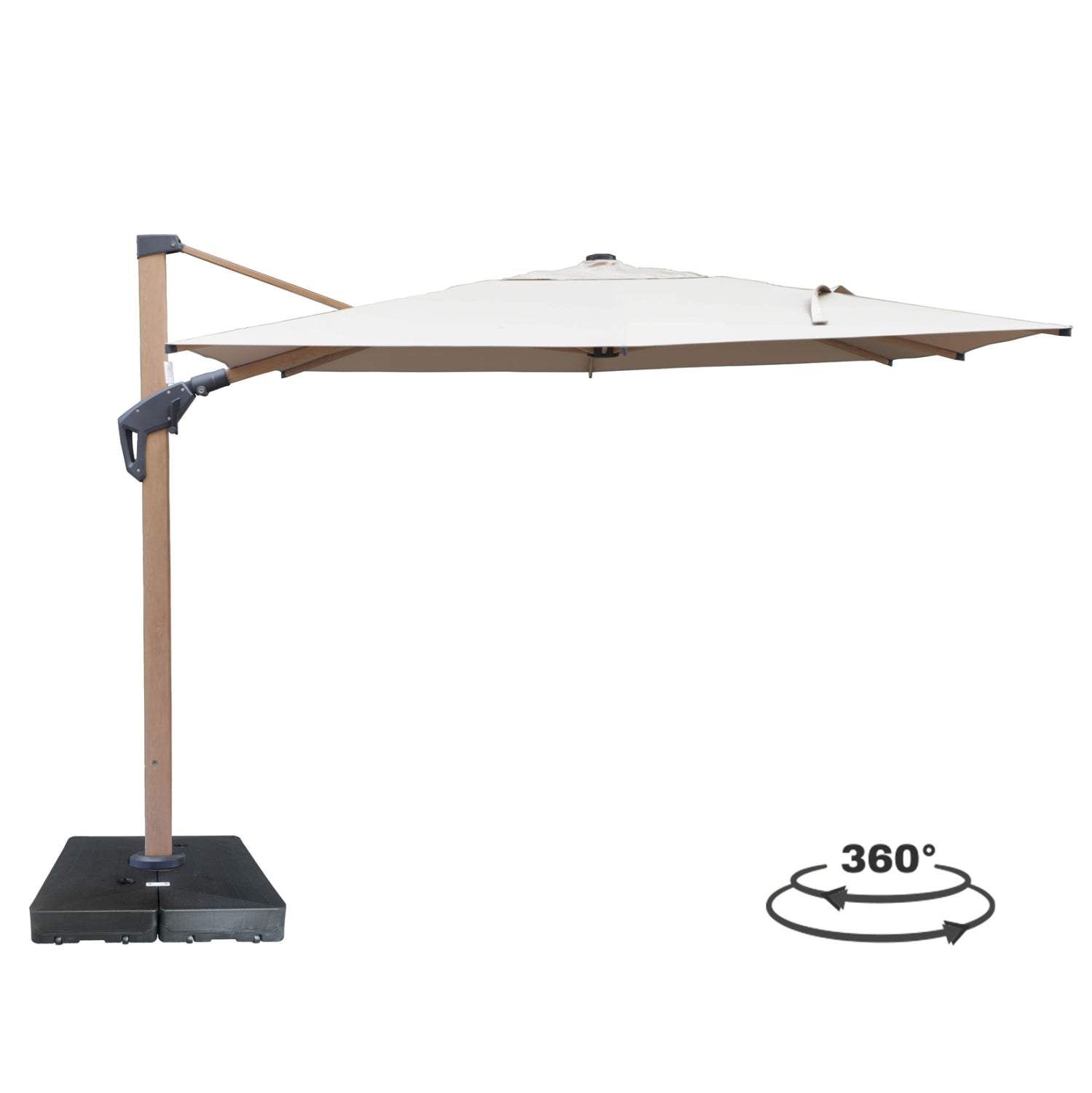 UMBRELLA WITH GROUND WATER BASE JAVANTE HM10721.02 HEAT TRANSFER ALUMINUM--BEIGE SHADE 4x4x2.90Hm