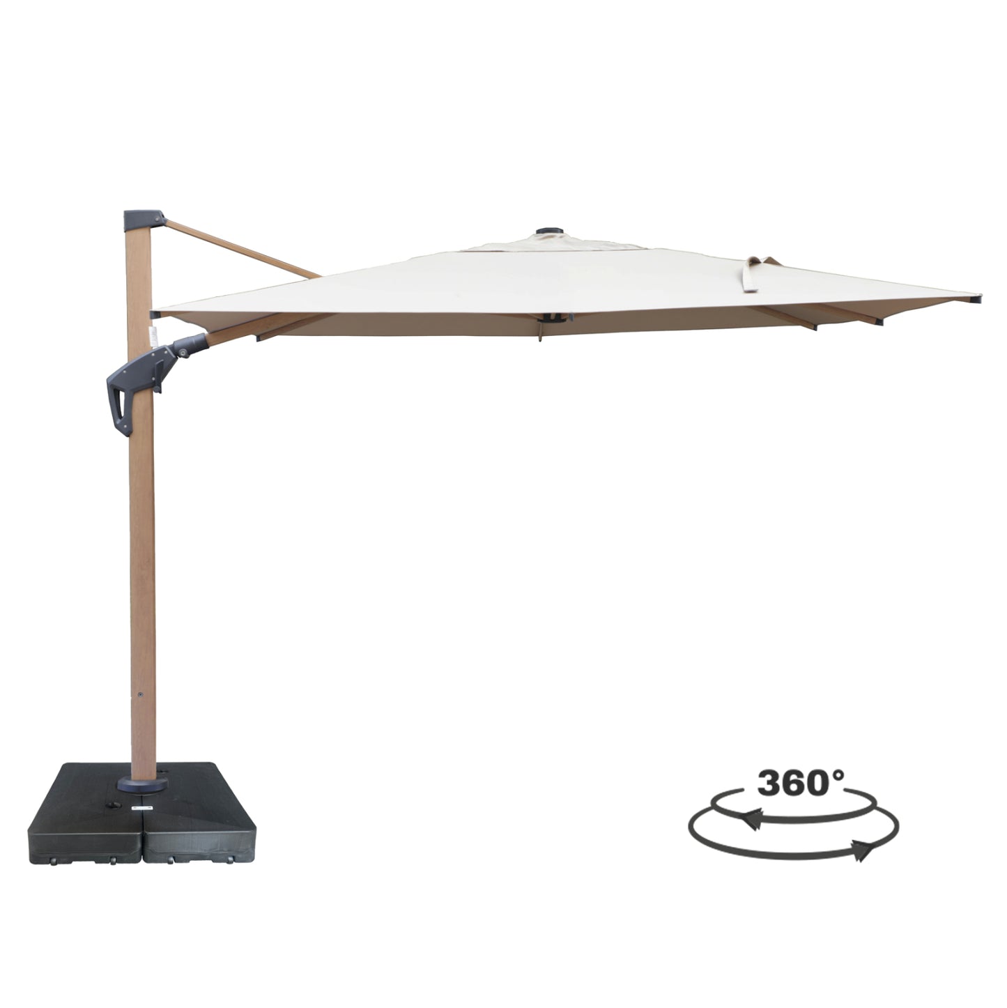 UMBRELLA WITH GROUND WATER BASE JAVANTE HM10723.02 HEAT TRANSFER ALUMINUM--BEIGE SHADE 3x4x2.86Hm