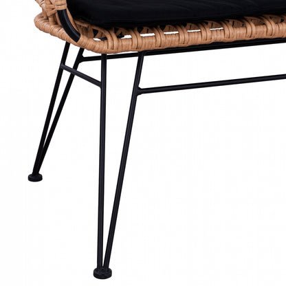 Metallic Bence Allegra HM5692 with wicker Black-Beige 124x57x77cm