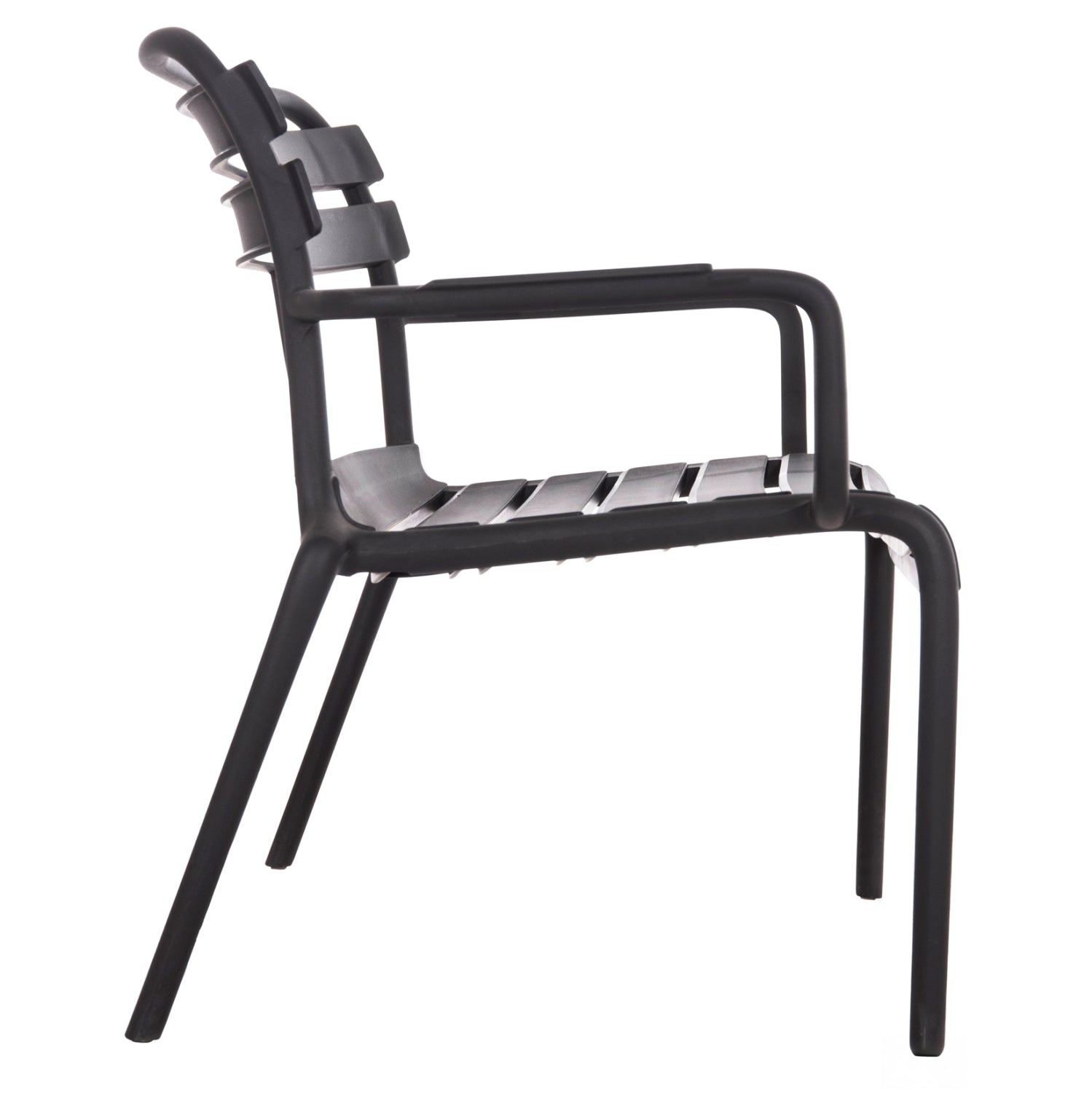 POLYPROPYLENE 2-SEATER BENCH KORVER HM6332.02 BLACK 113x65x76Hcm.