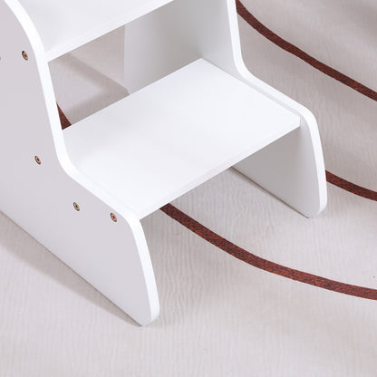 KIDS' STEP STOOL RICKI HM18340.03 MDF & PLYWOOD IN WHITE 33x43.5x40.5Hcm.