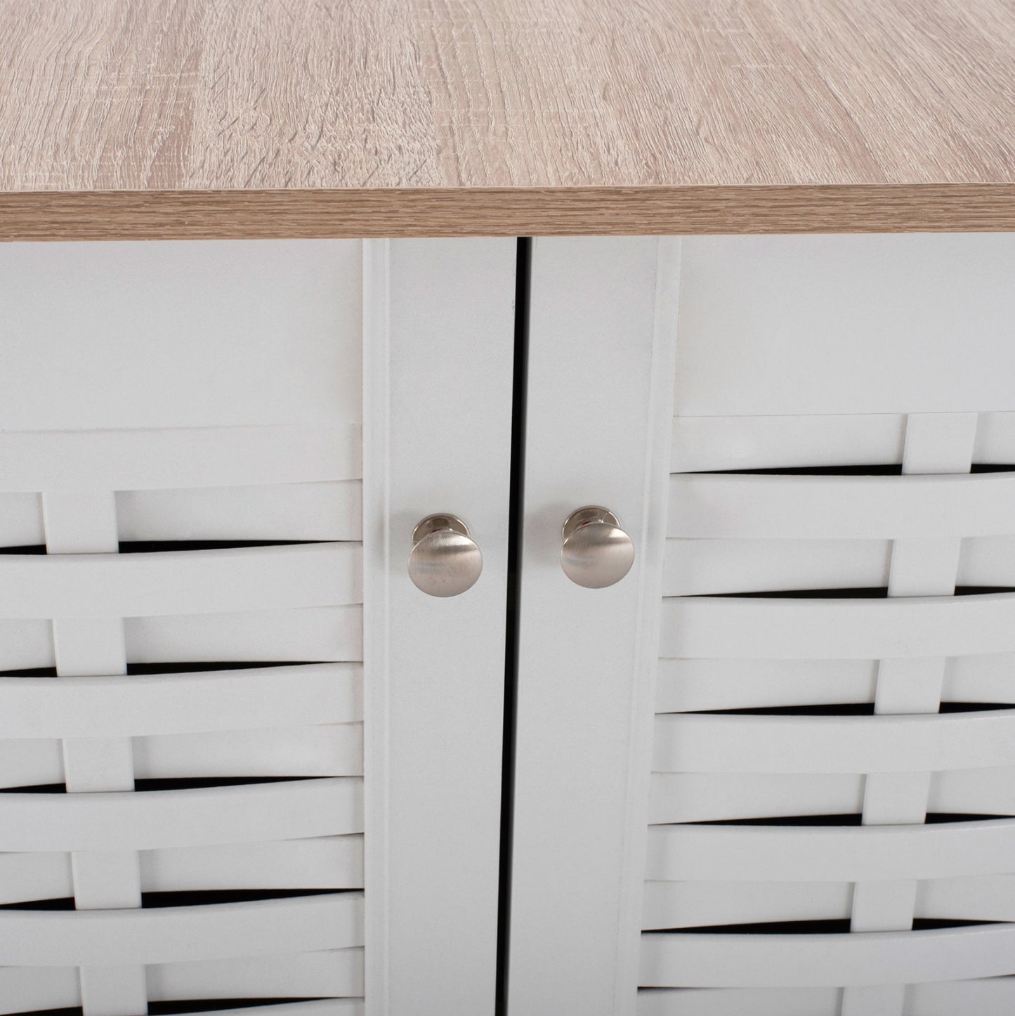 Shoe Cabinet Melamine with 3 Doors HM2211.06 Sonama-White 114,5x34x68cm
