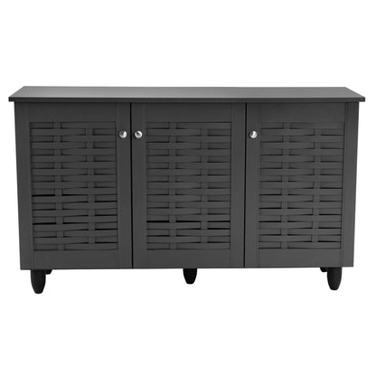Shoe Cabinet Wooden 3 Doors HM2211.10 Grey 114x34x68