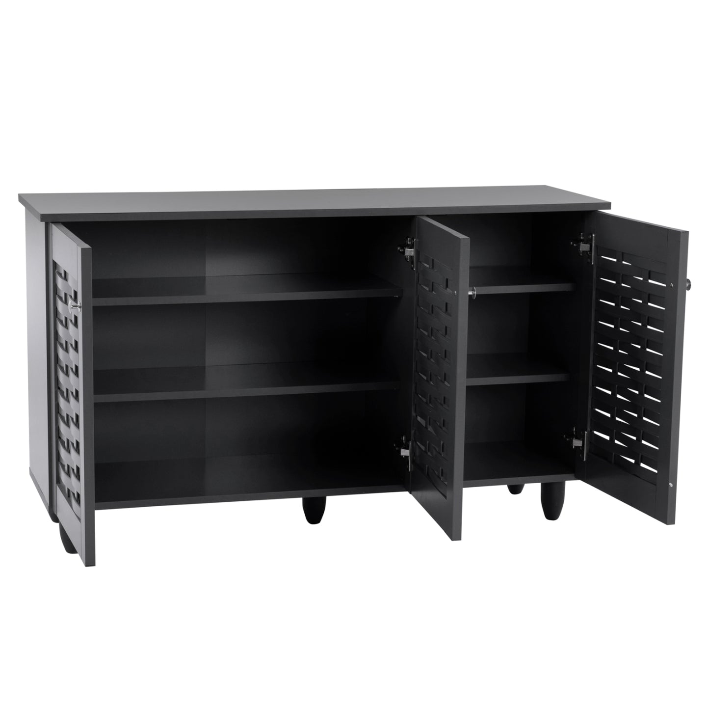 Shoe Cabinet Wooden 3 Doors HM2211.10 Grey 114x34x68