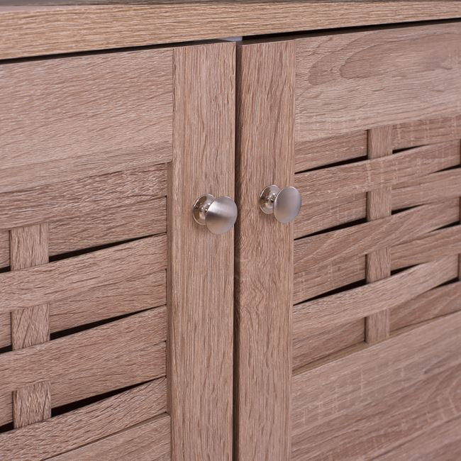 SHOE RACK-CABINET KAILENA HM2230.02 MELAMINE IN SONAMA COLOR 77X40,5X122Hcm.