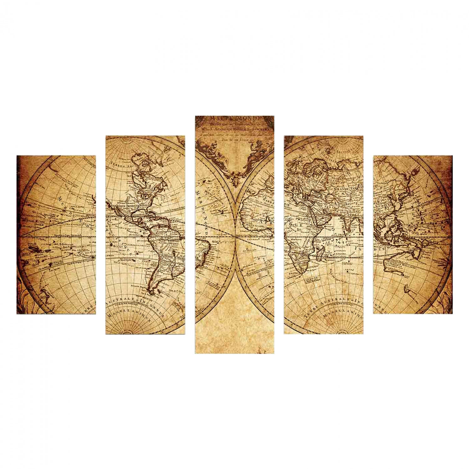 MDF PAINTING HM7206.06 IN VINTAGE WORLD MAP 100X60x0,3 cm.