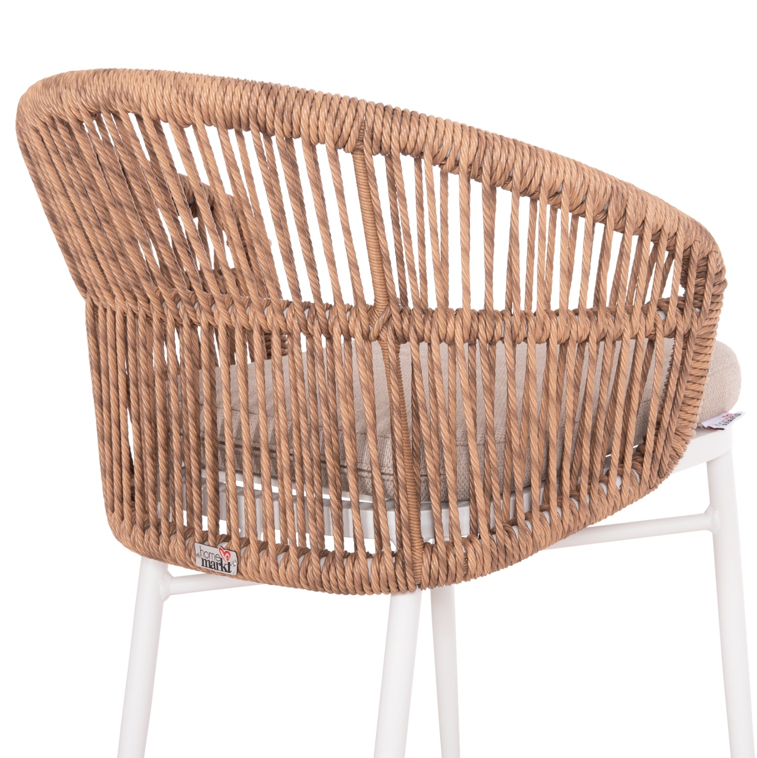 ALUMINUM ARMCHAIR ORIN HM6265.02 WHITE-P.E. RATTAN NATURAL-BEIGE CUSHION 58x61x75Hcm.