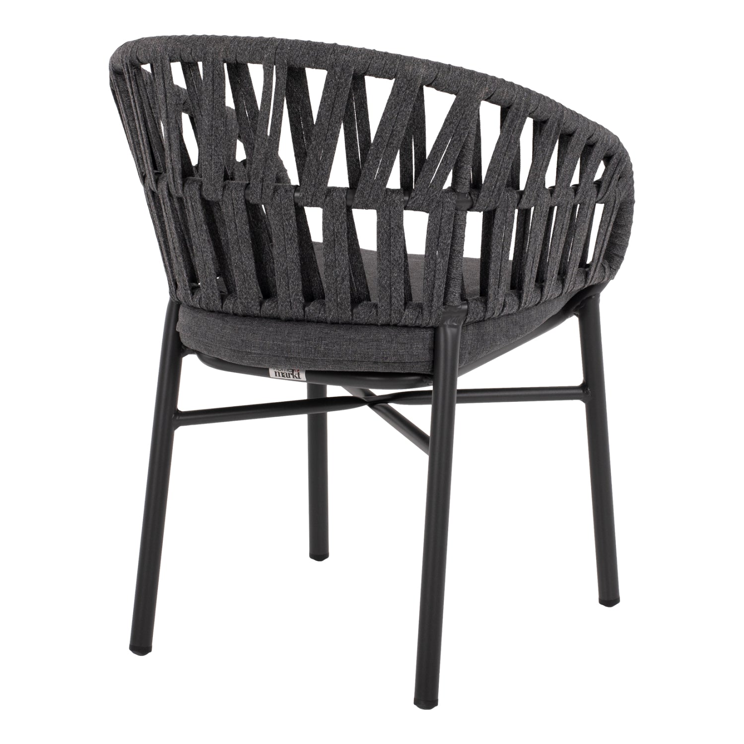 ARMCHAIR ALUMINUM DARK GREY WITH ROPE DARK GREY  HM5857.01 57x56x78Η cm.