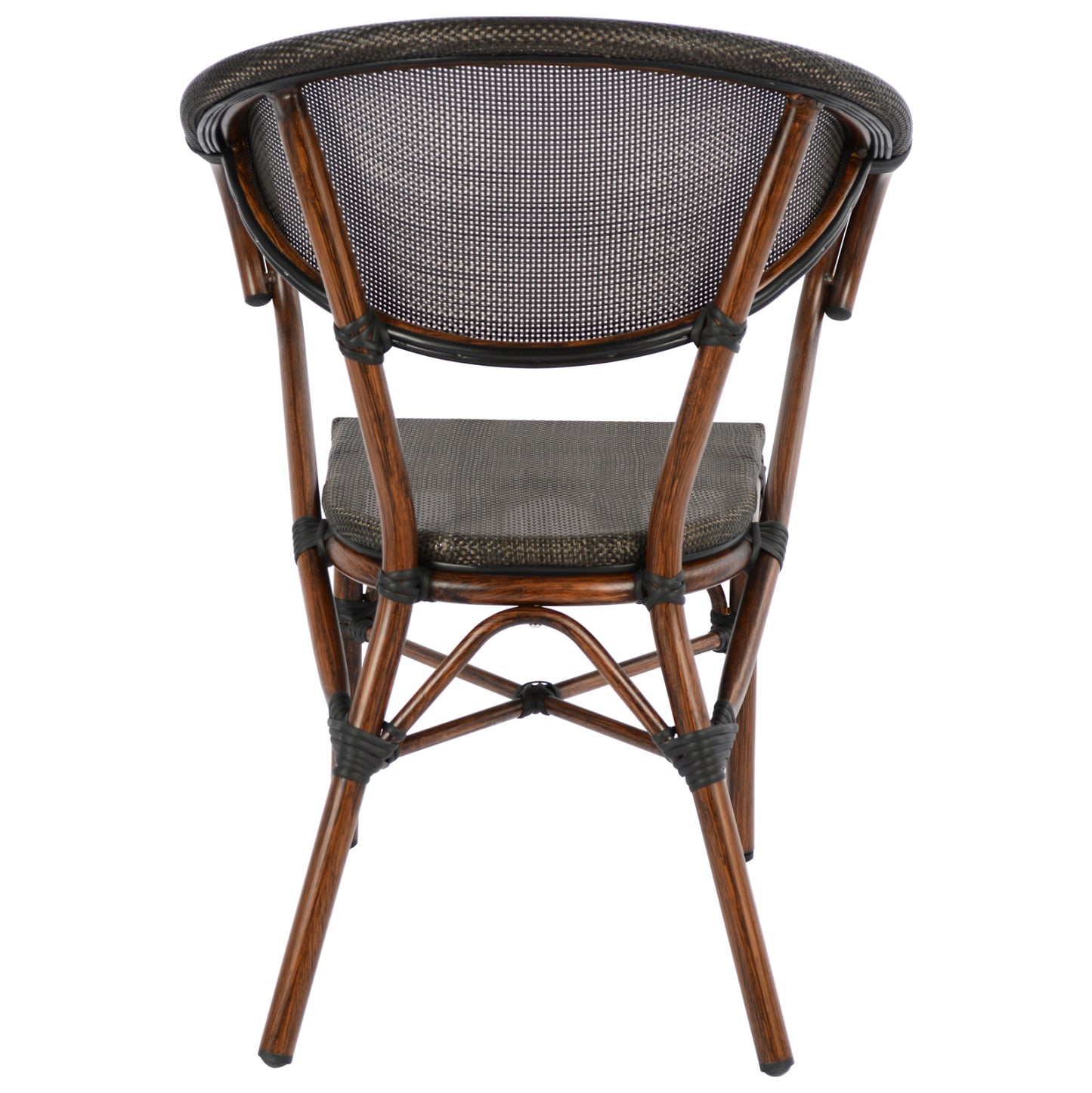 Armchair Aluminum Bamboo Look Brown with textline HM5025 60,5x59x81Η cm