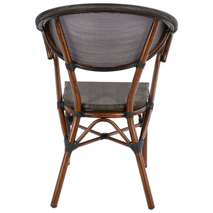 Armchair Aluminum Bamboo Look Brown with textline HM5025 60,5x59x81Η cm