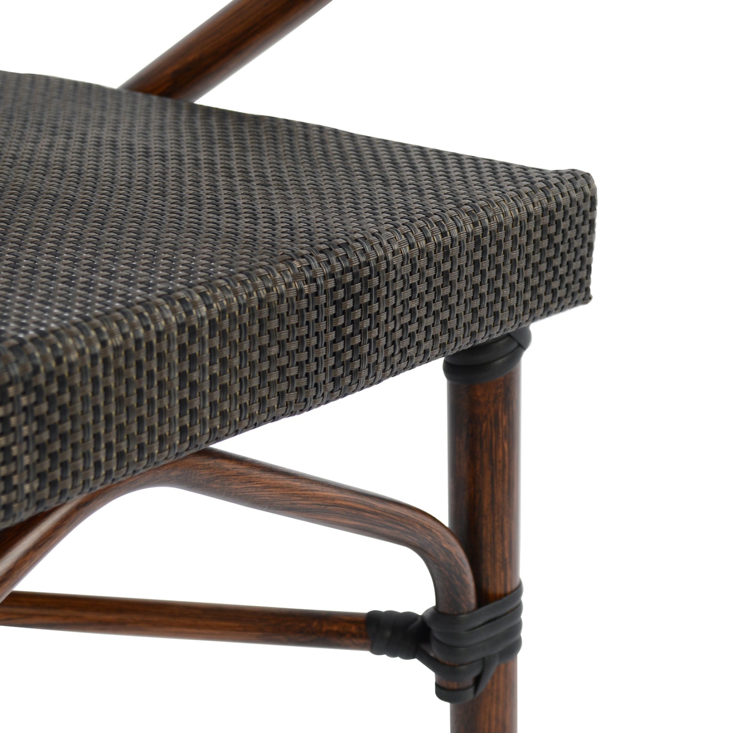 Armchair Aluminum Bamboo Look Brown with textline HM5025 60,5x59x81Η cm