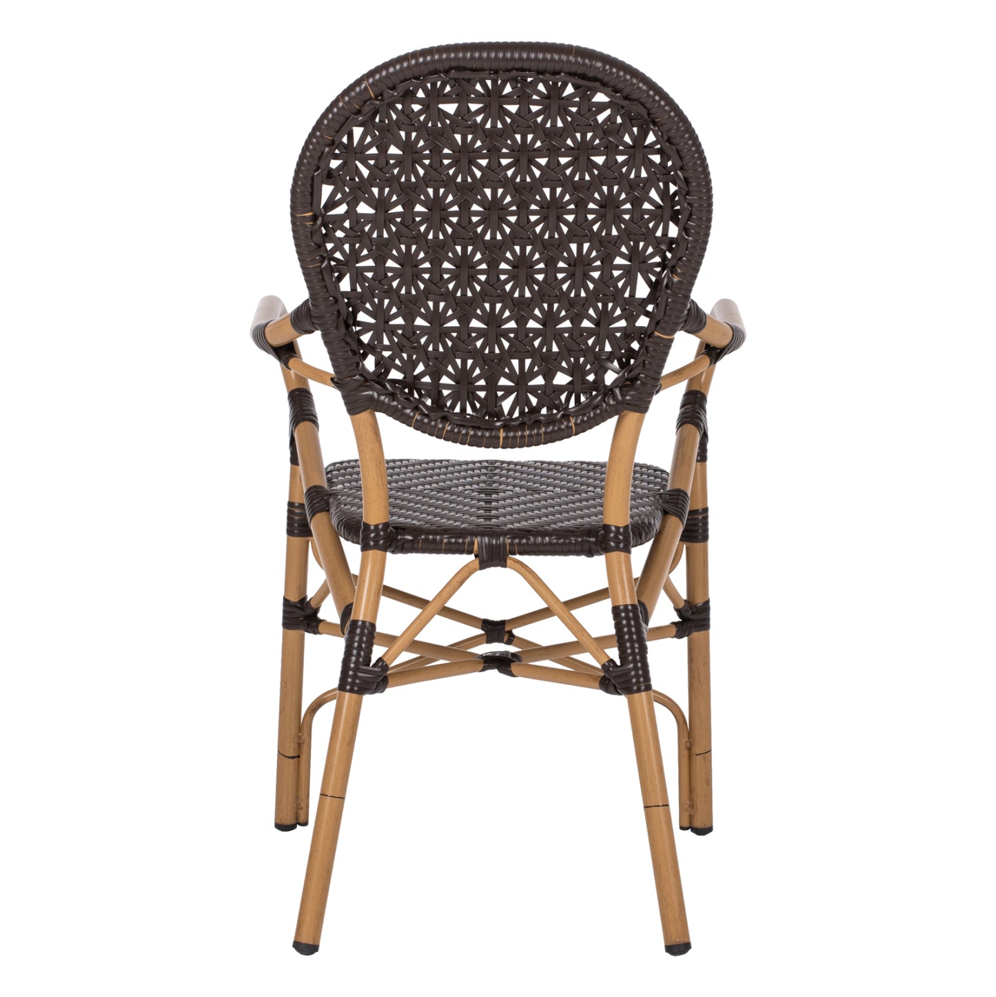 ARMCHAIR ALUMINUM HM5926.01 BROWN BAMBOO LOOK AND BROWN PE RATTAN 56x62x95Hcm.