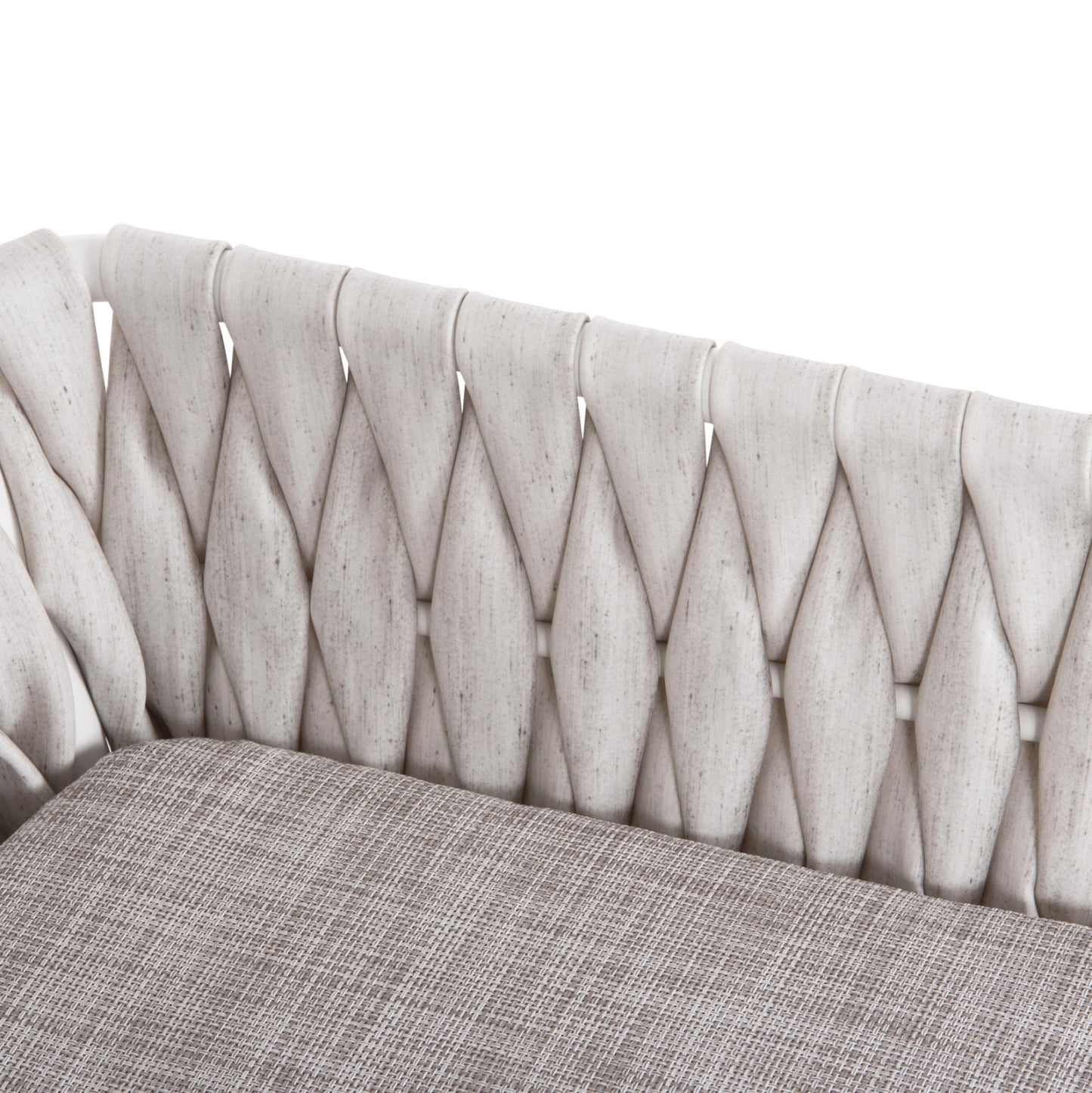 ALUMINUM ARMCHAIR MARTIN HM5564.11 WHITE FRAME AND OFF-WHITE SYNTHETIC RATTAN 56x56x80Hcm.