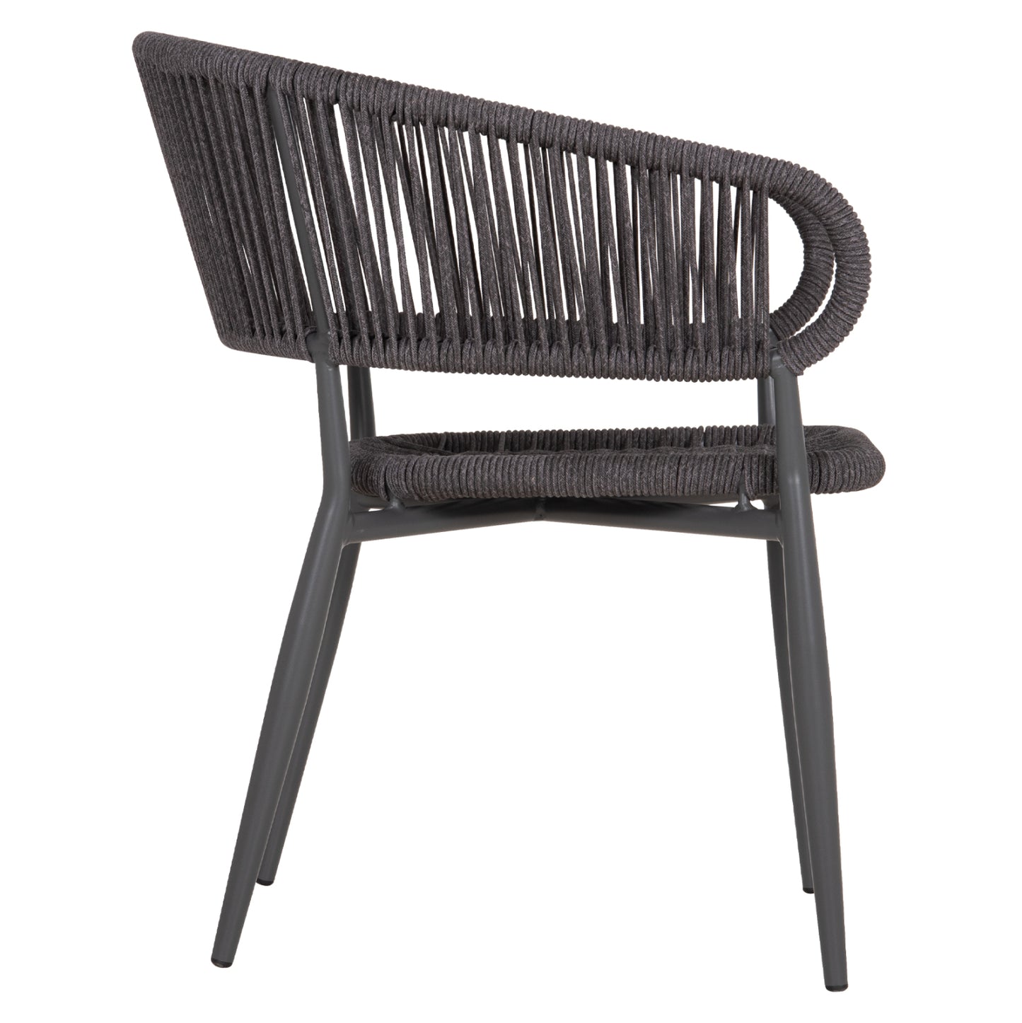 DINING CHAIR EULO HM5783.21 ALUMINUM & ΤWISTED RATTAN IN GREY 57x63x77Hcm.