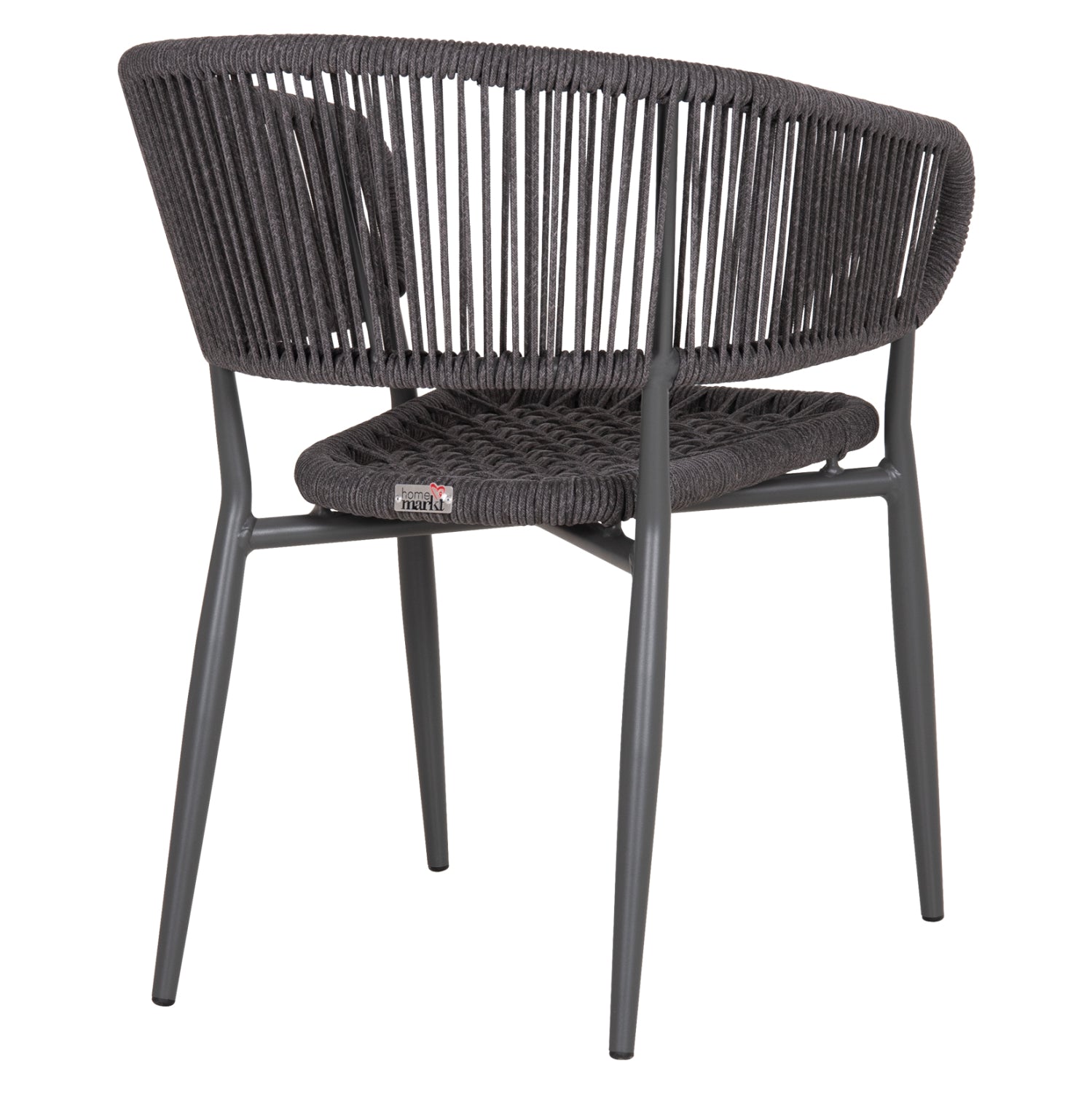 DINING CHAIR EULO HM5783.21 ALUMINUM & ΤWISTED RATTAN IN GREY 57x63x77Hcm.