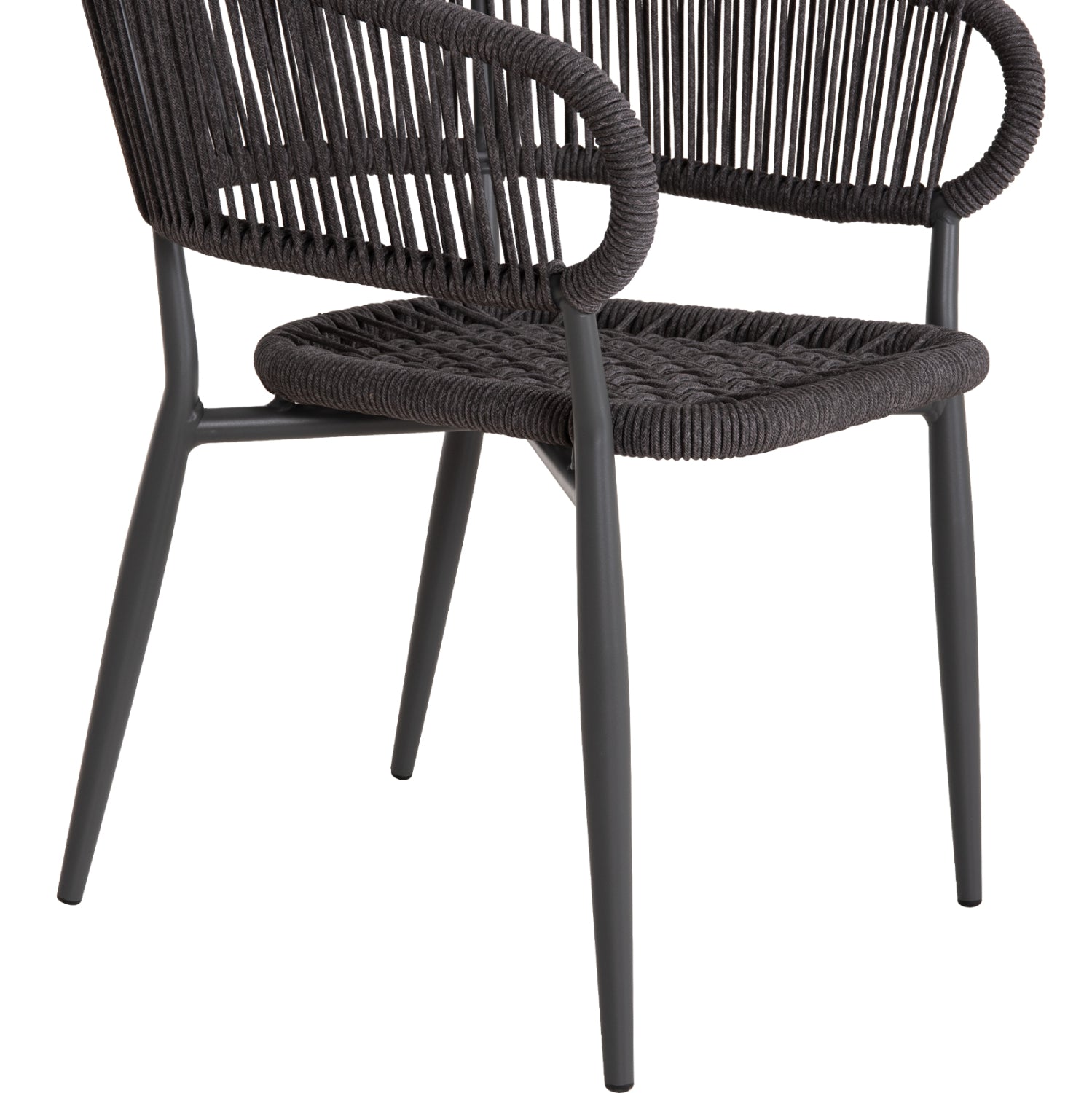 DINING CHAIR EULO HM5783.21 ALUMINUM & ΤWISTED RATTAN IN GREY 57x63x77Hcm.