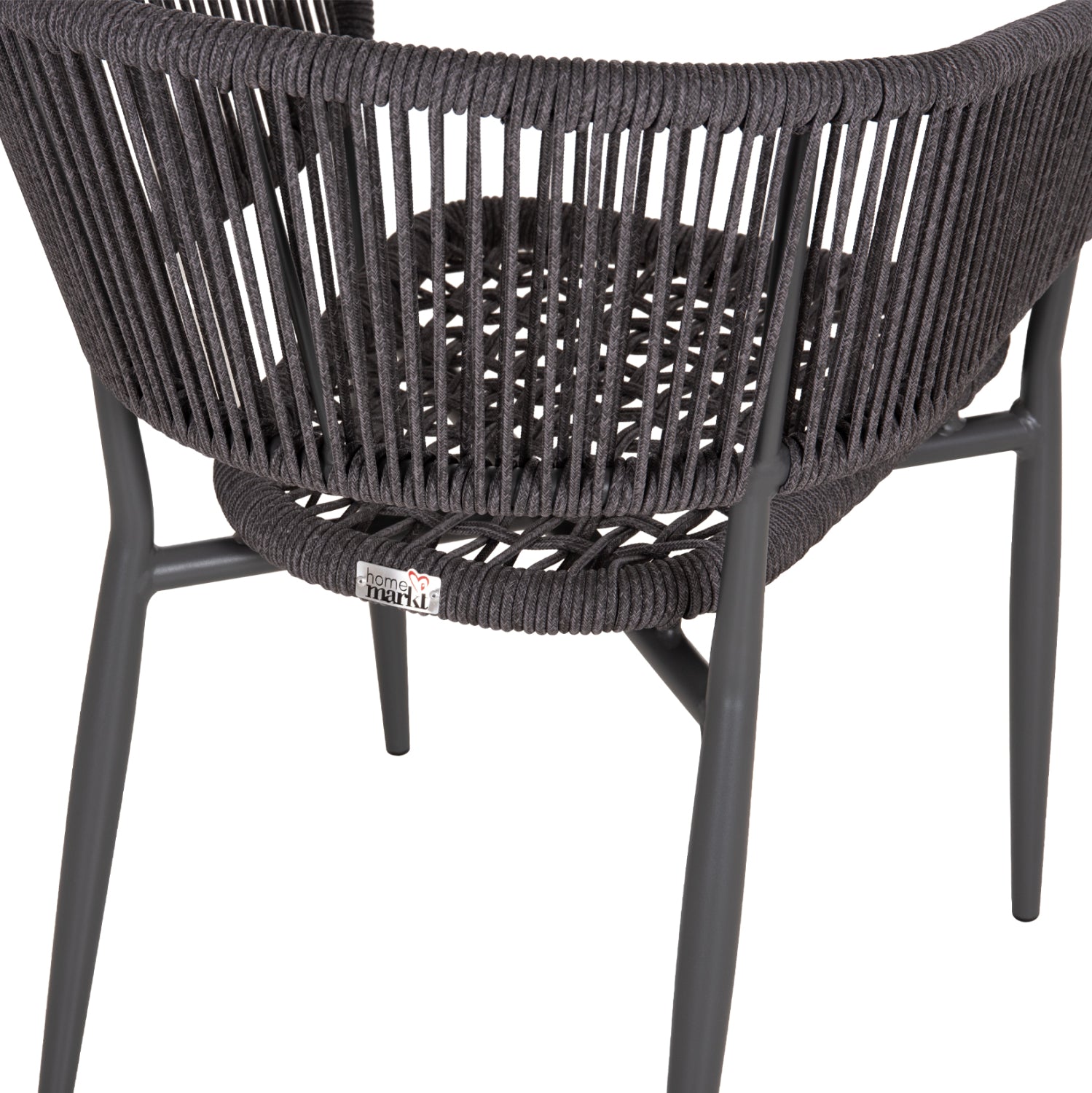 DINING CHAIR EULO HM5783.21 ALUMINUM & ΤWISTED RATTAN IN GREY 57x63x77Hcm.
