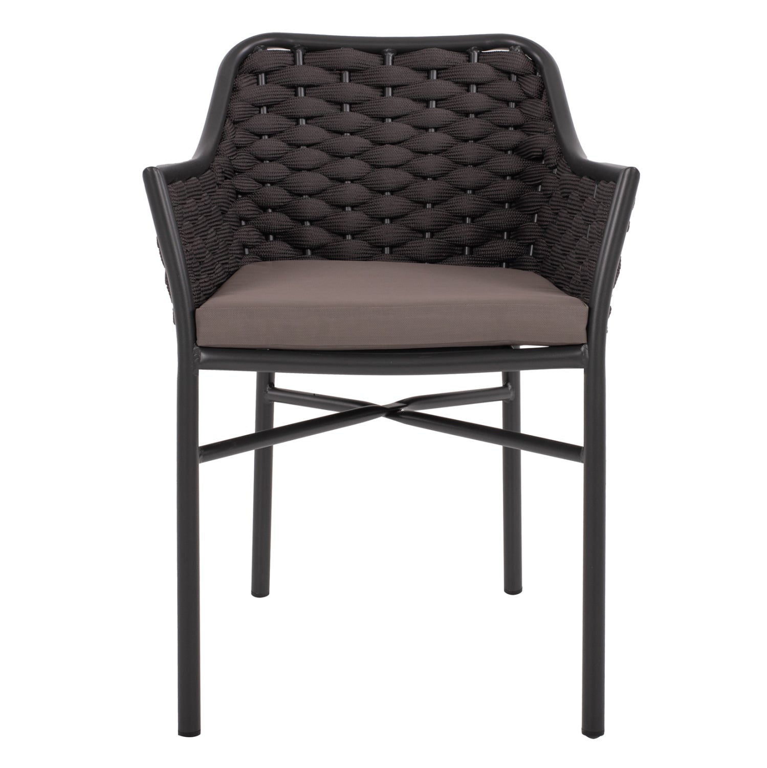 ARMCHAIR ALUMINUM HM5858.01 WITH ROPE- GREY COLOR 56x58x76Hcm.