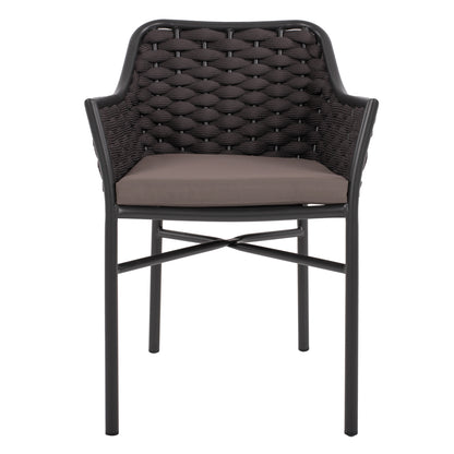 ARMCHAIR ALUMINUM HM5858.01 WITH ROPE- GREY COLOR 56x58x76Hcm.