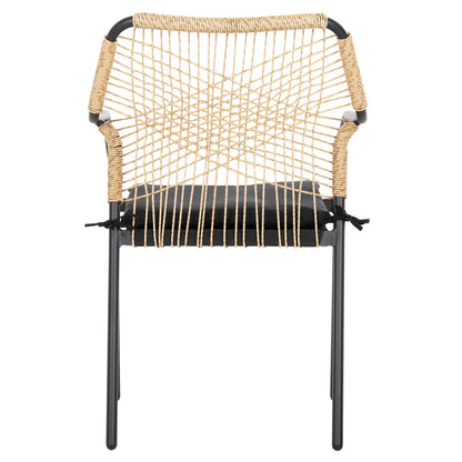 ARMCHAIR ALUMINUM TROTTER HM5865.11 DARK GREY FRAME AND BEIGE WICKER-BLACK CUSHION