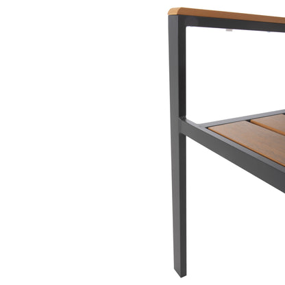 ALUMINUM ARMCHAIR SAGA HM5981.03 ANTHRACITE-POLYWOOD IN NATURAL 55x55x86Hcm.