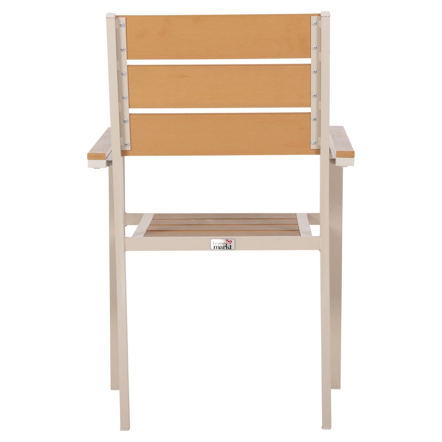 ALUMINUM ARMCHAIR SAGA HM5981.04 CHAMPAGNE-POLYWOOD IN  NATURAL 55x55x86Hcm.