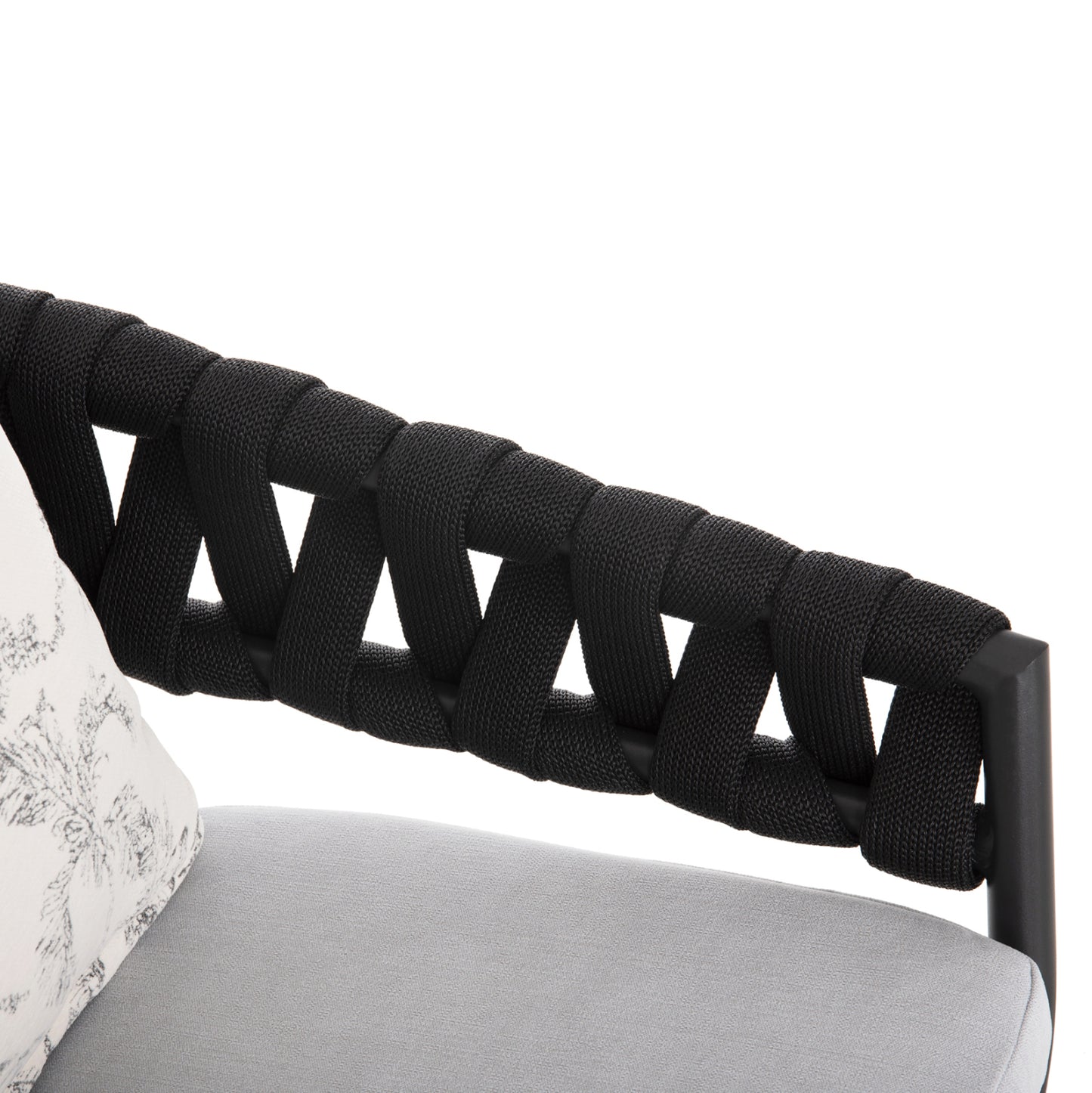 ARMCHAIR ALUMINUM CAMDEN HM6141.01 BACK CUSHION IN ECRU WITH PRINT DESIGN-ANTHRACITE 56x60x72-87Hcm.
