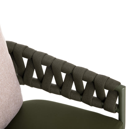 ARMCHAIR ALUMINUM CAMDEN HM6141.08 BACK CUSHION IN BROWN COLOR-DARK OLIVE 56x60x72-87Hcm.
