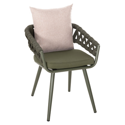 ARMCHAIR ALUMINUM CAMDEN HM6141.08 BACK CUSHION IN BROWN COLOR-DARK OLIVE 56x60x72-87Hcm.