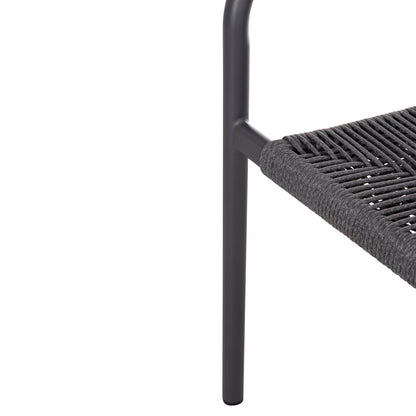 DINING ARMCHAIR ALUMINUM LUCCI HM6266.01 DARK GREY FRAME & P.E. RATTAN 58x56x79Hcm.