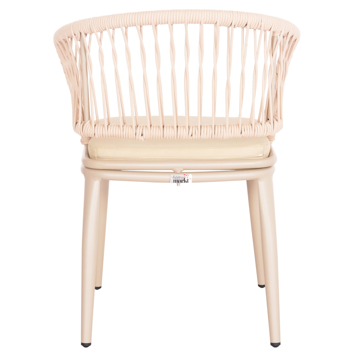 ALUMINUM ARMCHAIR MAGNET HM6287.04 GREY FRAME-P.E.ROPE IN CAPPUCCINO 59x61x81.5Hcm.