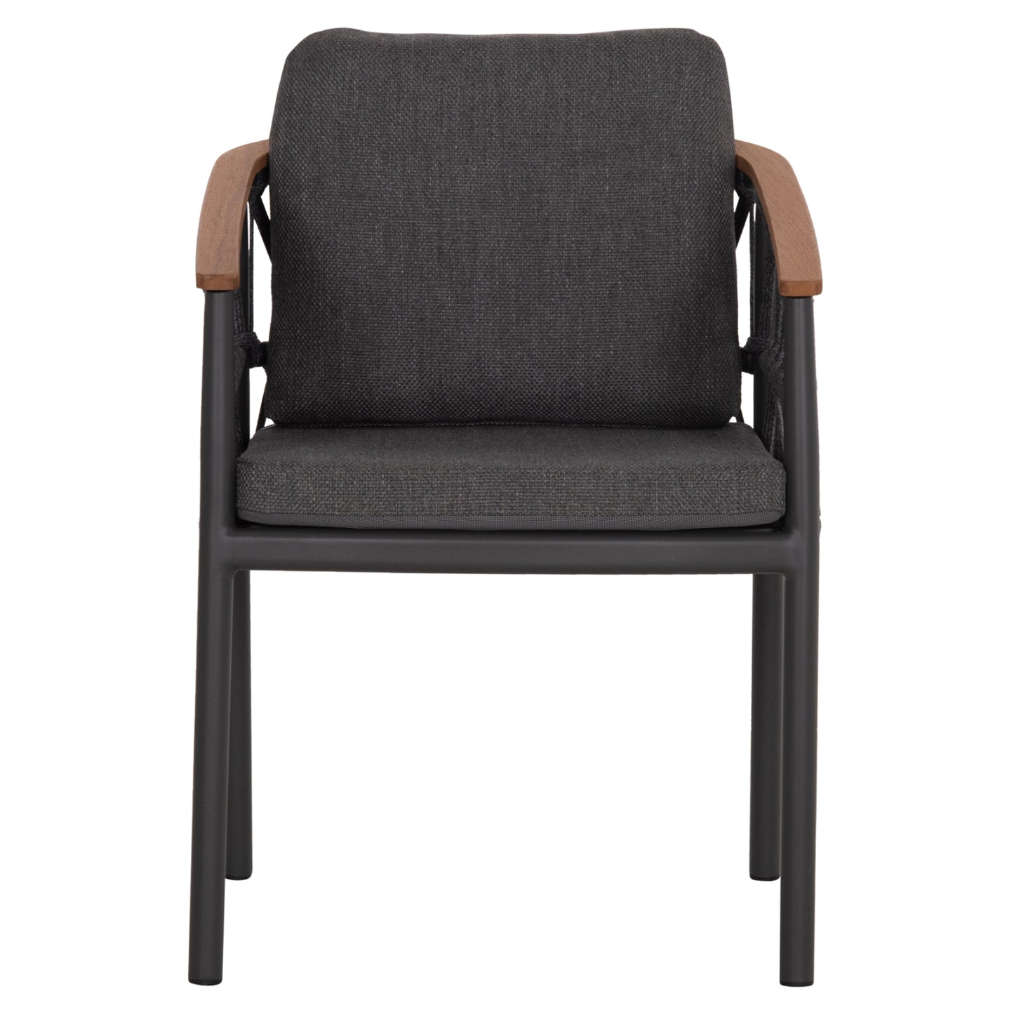 DINING CHAIR STREAM HM6427.01 DARK GREY ALUMINUM-STRAP ROPE & OLEFIN FABRIC 59x63x85Hcm.
