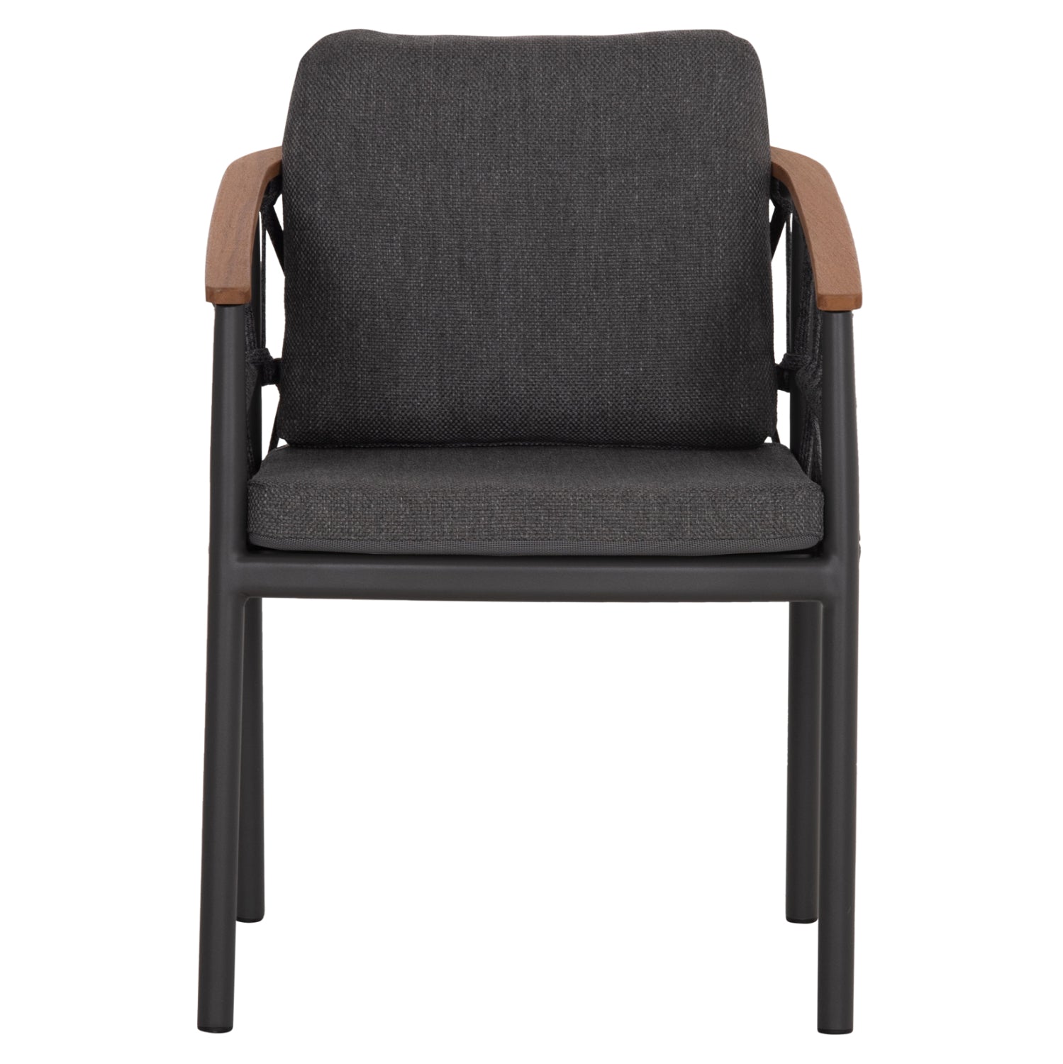 DINING CHAIR STREAM HM6427.01 DARK GREY ALUMINUM-STRAP ROPE & OLEFIN FABRIC 59x63x85Hcm.