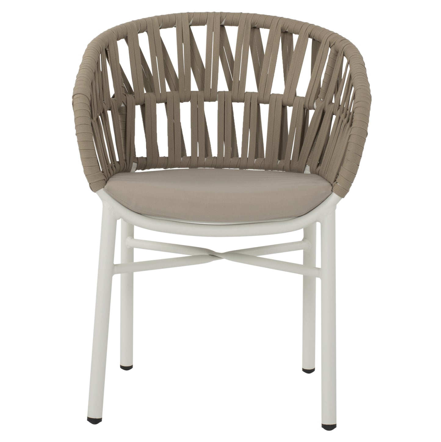 ARMCHAIR ALUMINUM WHITE WITH BEIGE ROPE 57x56x78Η cm.HM5857.02